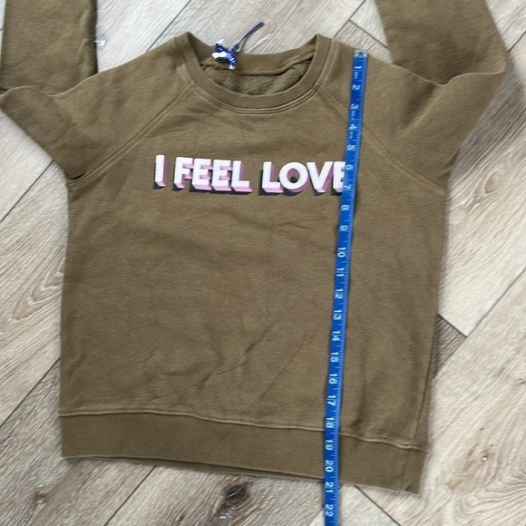 Rebecca Minkoff I Feel Love Green Pullover Crewneck Sweatshirt - Picture 12 of 12